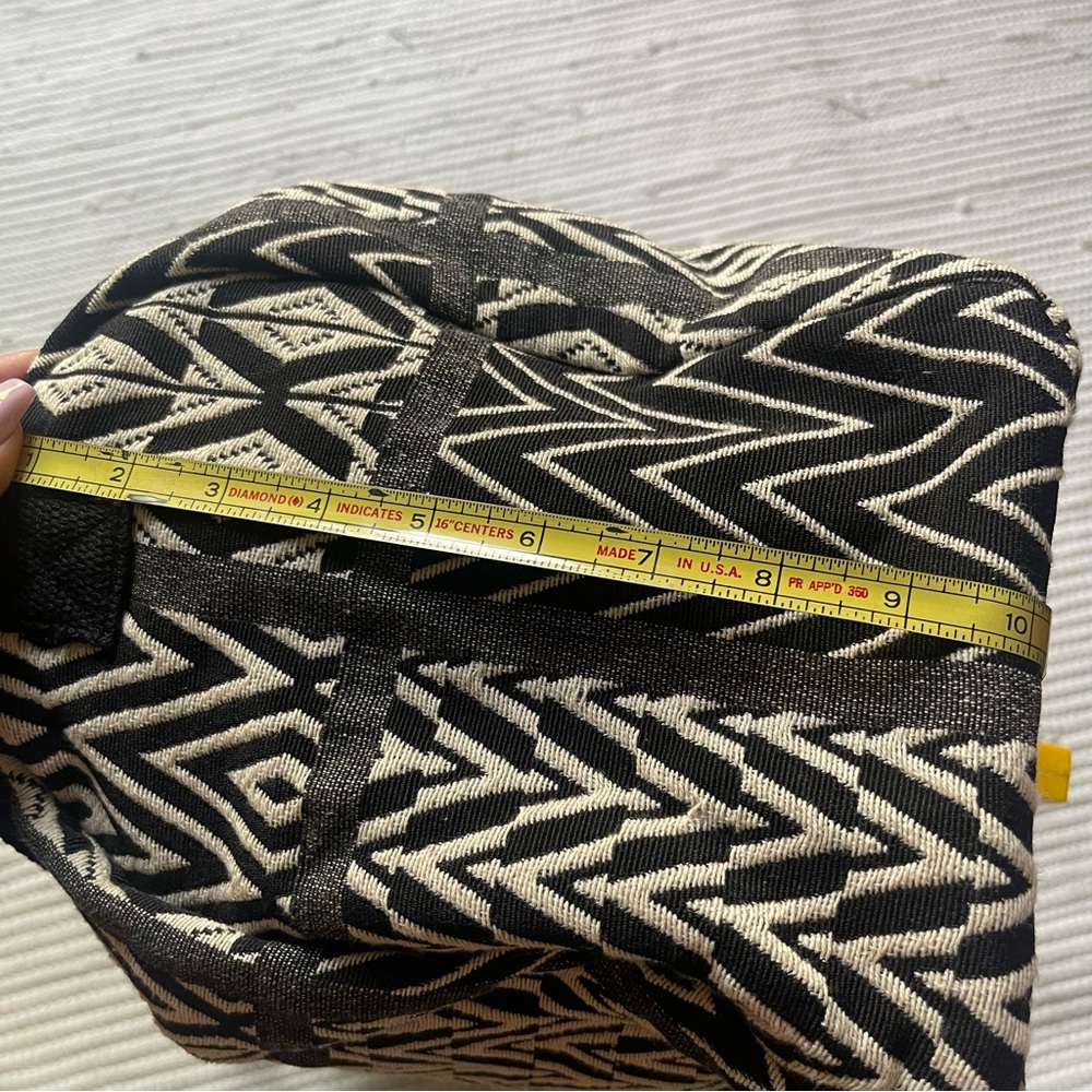 WORLD MARKET Boho Weekender Duffel Bag Black White Cotton Travel - Picture 6 of 13